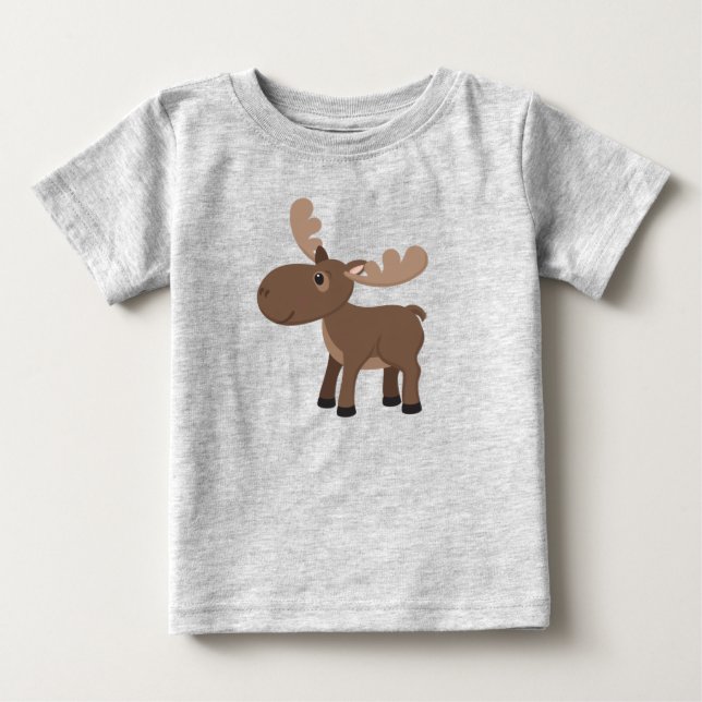 Camiseta Bebê Alce Fofo Animal (Frente)