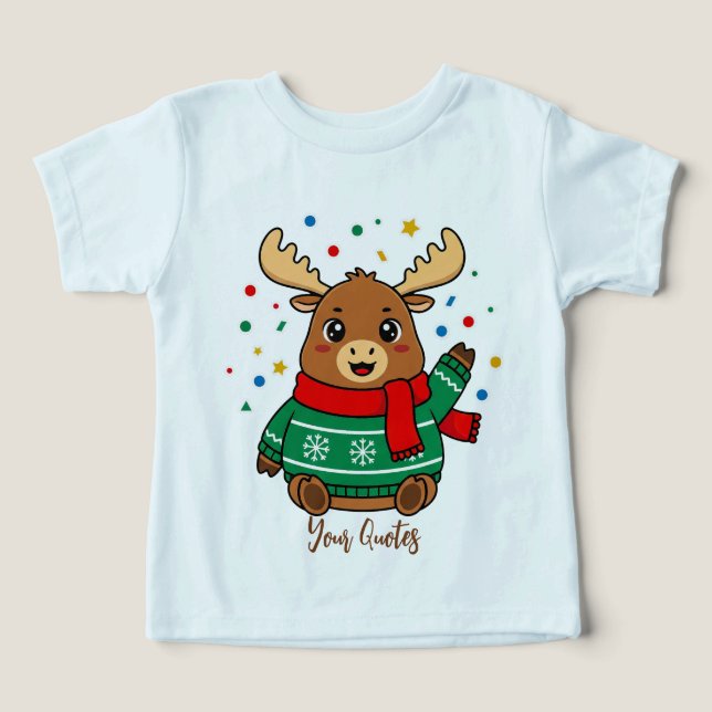 Camiseta Bebê Alce Fofo Olá (Design frontal)