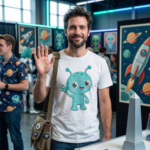 Camiseta Bebê Alien Espacial Monstro Fofo