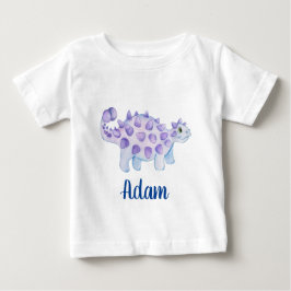 Camiseta Bebê babadouro bib pintura aquarela dinossauro fof