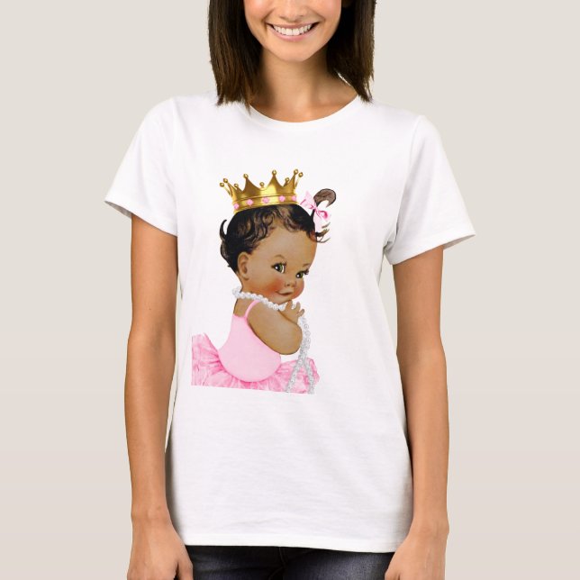 Camiseta Bebê Bailarina Princesa Étnica (Frente)