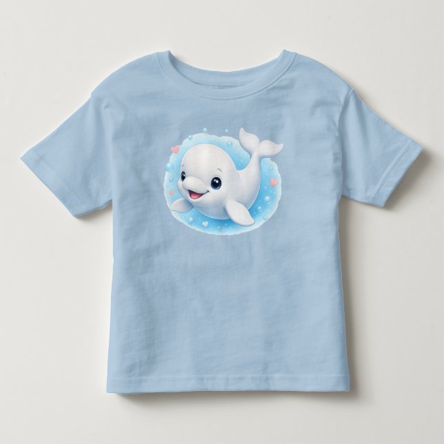 Camiseta Bebê Baleia Beluga Adorável (Frente)