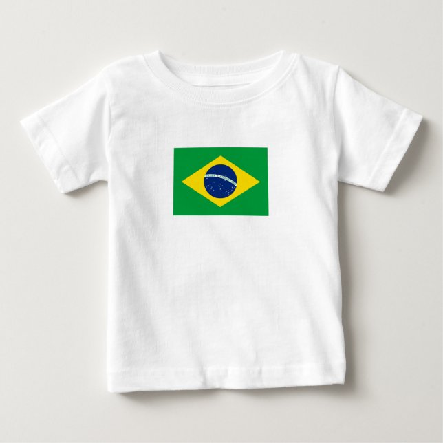 Camiseta bebé Bandeira Patriótica do Brasil (Frente)