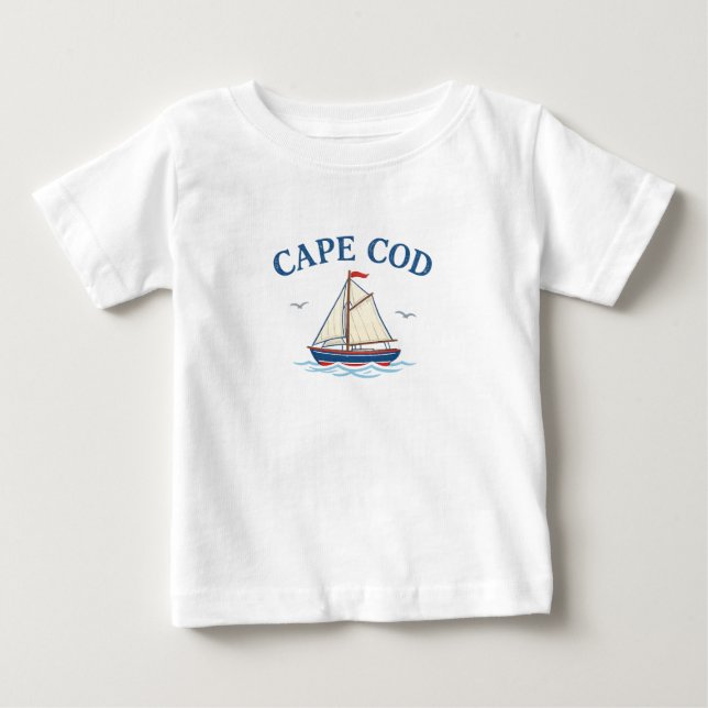 Camiseta Bebê Barco de Vela Cape Cod (Frente)