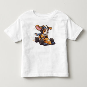 Camiseta Bebê Beagle Bonito Piloto de Carro de Corrida