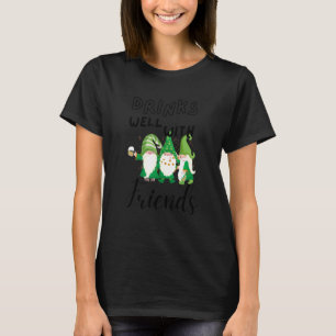 Camiseta Bebe Bem Com Amigos Engraçados Gnomos St Patricks