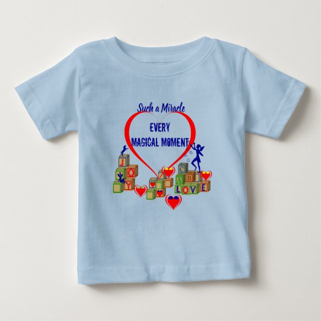 Camiseta Bebê - Blocos ABC - Bebê Milagre (Frente)