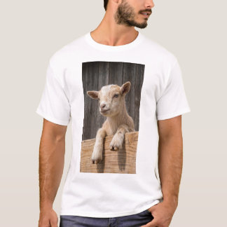 Camiseta Bebê Bode Sorridente Arte de Parede em Tela Fazend