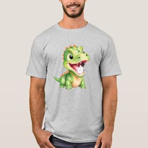 Camiseta Bebê bonito Dinossauro come neve Festa de Natal
