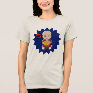 Camiseta Bebê bonito vestindo roupa de jogador de futebol