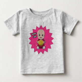 Camiseta Bebê bonito vestindo roupa de jogador de futebol T