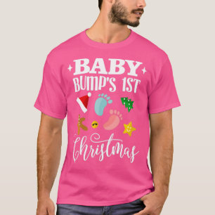 Camiseta Bebê Bumps Primeiro Natal Maternidade