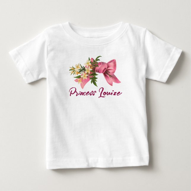 camiseta bebé buquê de flores brancas (Frente)