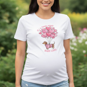 Camiseta Bebê Cachorrinho Dachshund Menina Revelação de Sex