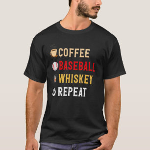 Camiseta Bebe Café Engraçado, Beisebol, Repetição Whiskey