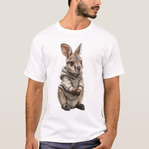 Camiseta Bebê Canguru Fofo em um Capuz Aconchegante