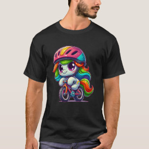 Camiseta Bebê Cavalo Engraçado em uma Bicicleta Diversão pa