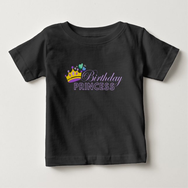 Camiseta Bebe Celebração de Aniversário da Princes (Frente)