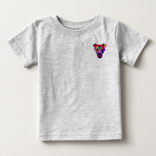 Camiseta bebê cinza bolsinho Alexander's Dog (Frente)