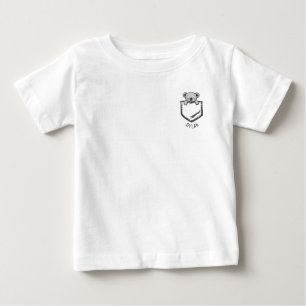 Camiseta Bebê Coala no Bolso Fofo Adicionar Nome