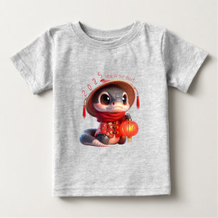 Camiseta Bebê Cobra Chinês Cinto Ano Novo 2025 Bebê 2