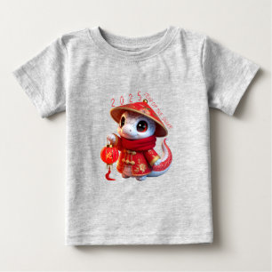 Camiseta Bebê Cobra Chinês Cinto Ano Novo 2025 Bebê T