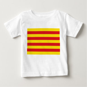 Camiseta bebê com bandeira da Catalunha