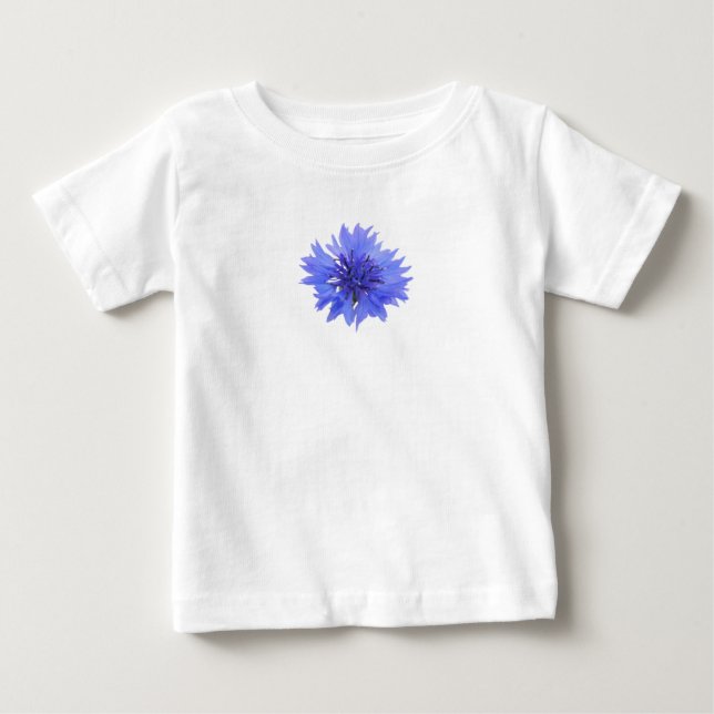 Camiseta bebê com girassol azul (Frente)