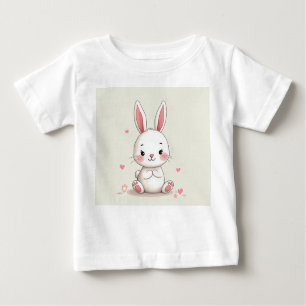 camiseta bebê com ilustração de coelho