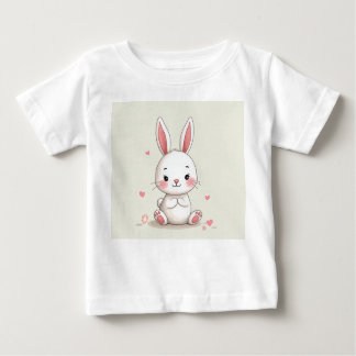 camiseta bebê com ilustração de coelho