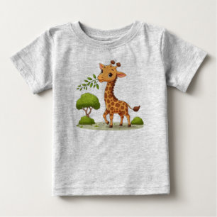 Camiseta Bebê com impressão de Girafa Bonita