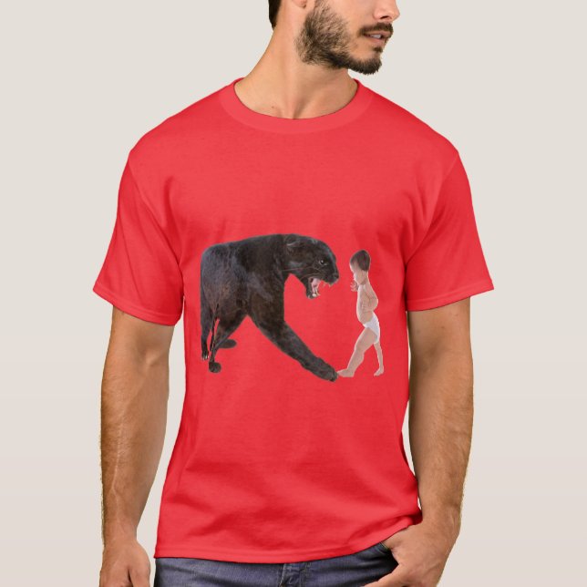 Camiseta Bebê contra o leopardo (Frente)