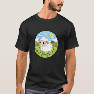 Camiseta Bebê Cordeiro Adorável em Fazenda Ensolarada com F