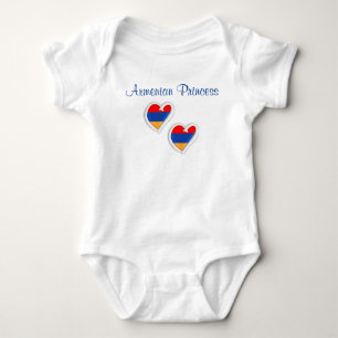 Camiseta Bebê Corpo Princesa armênia Coração