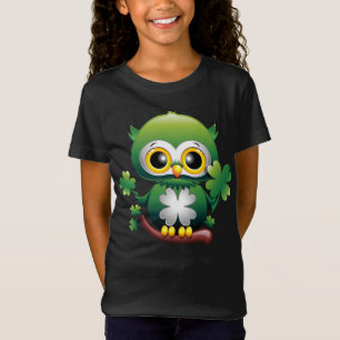 Camiseta Bebê Coruja Fofo Cartoon Dia de São Patrício