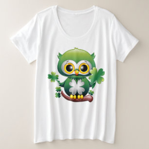 Camiseta Bebê Coruja Fofo St Patrick Cartoon