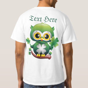 Camiseta Bebê Coruja Fofo St Patrick Cartoon
