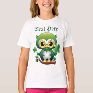 Camiseta Bebê Coruja Fofo St Patrick Cartoon