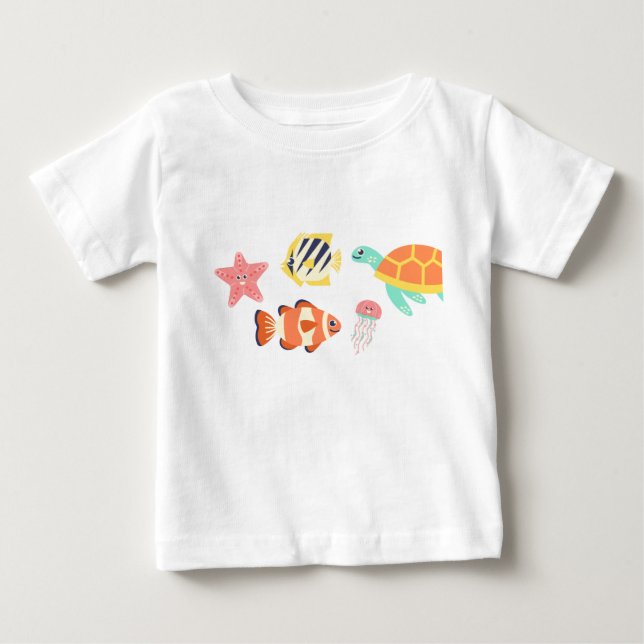 Camiseta bebé crianças oceano  (Frente)