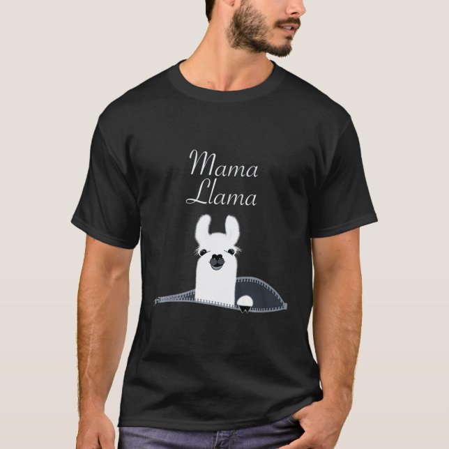 Camiseta Bebê curioso Llama mamãe maternidade Premium (Frente)