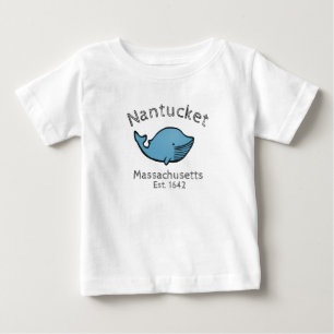 Camiseta Bebê da baleia azul de Nantucket