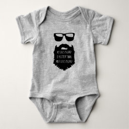 Camiseta Bebê da barba do pai um terno do corpo da parte