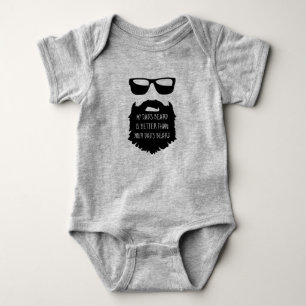 Camiseta Bebê da barba do pai um terno do corpo da parte