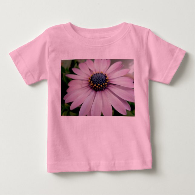 Camiseta Bebê da margarida híbrida rosa (Frente)
