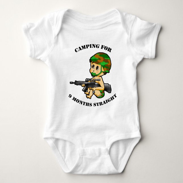 Camiseta Bebê de acampamento (Frente)