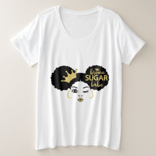 Camiseta Bebê de açúcar castanho a preto e Dourado