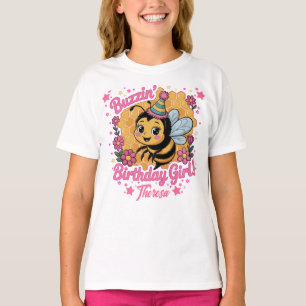 Camiseta Bebê de Aniversário Tema de Abelhas Bonitas