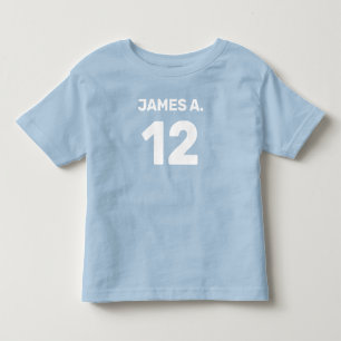 Camiseta Bebé de azul personalizável (design frente e verso