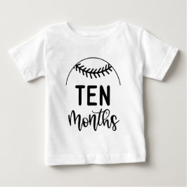 Camiseta Bebê de Beisebol de Dez Meses - Marco -