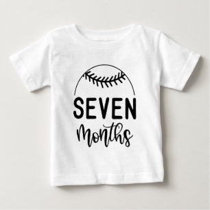 Camiseta Bebê de Beisebol de Sete Meses - Marco Importante